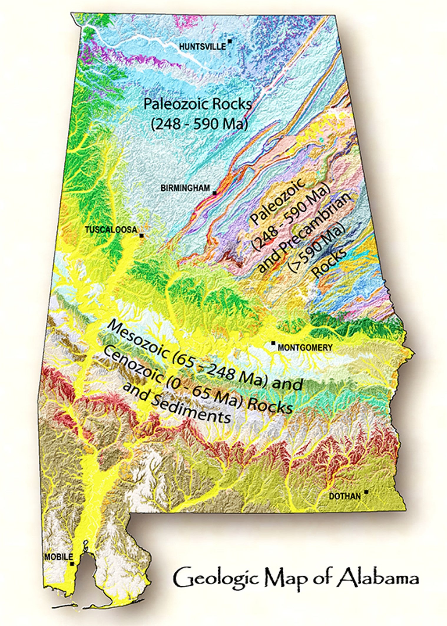 Geological Map of Alabama for Gus Peining Programs