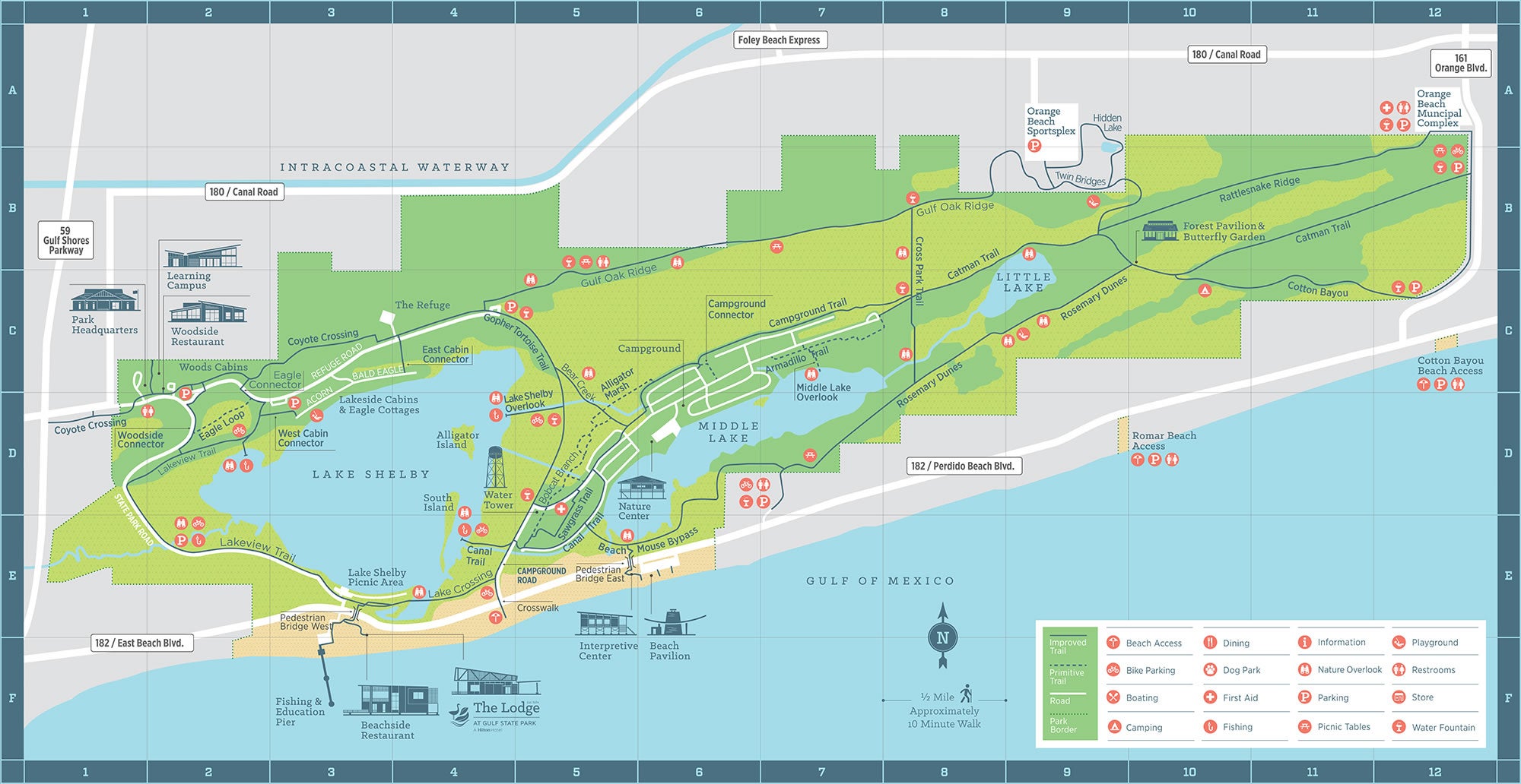 Gulf State Park Campground Map Hiking And Biking Trails | Alapark