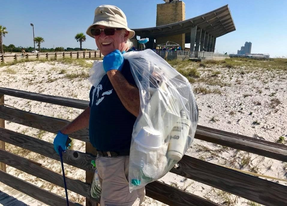 Volunteer Working for the day to Clean up the Beach