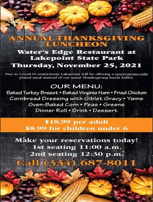 Lakepoint State Park Thanksgiving Lunch