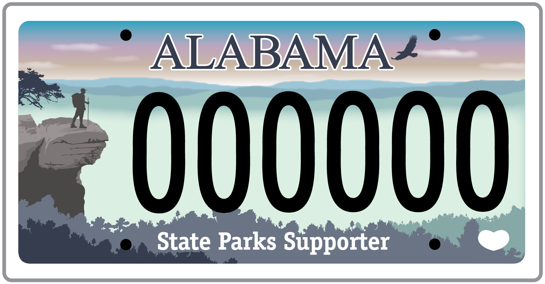 Alabama State Parks Support car tag graphic