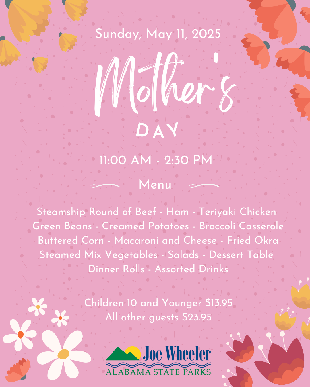 Joe Wheeler Mother's Day Lunch Menu