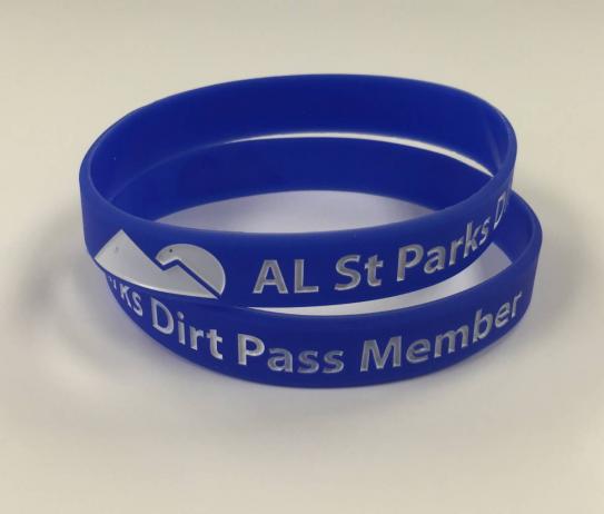 Dirt Pass Trail Crew wristband worn to show your support