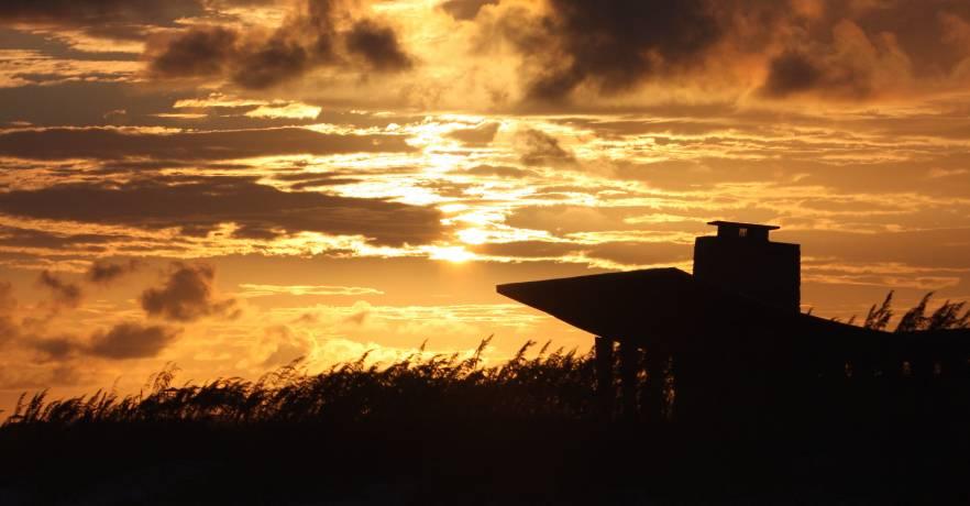 Beach Pavilion Sunset