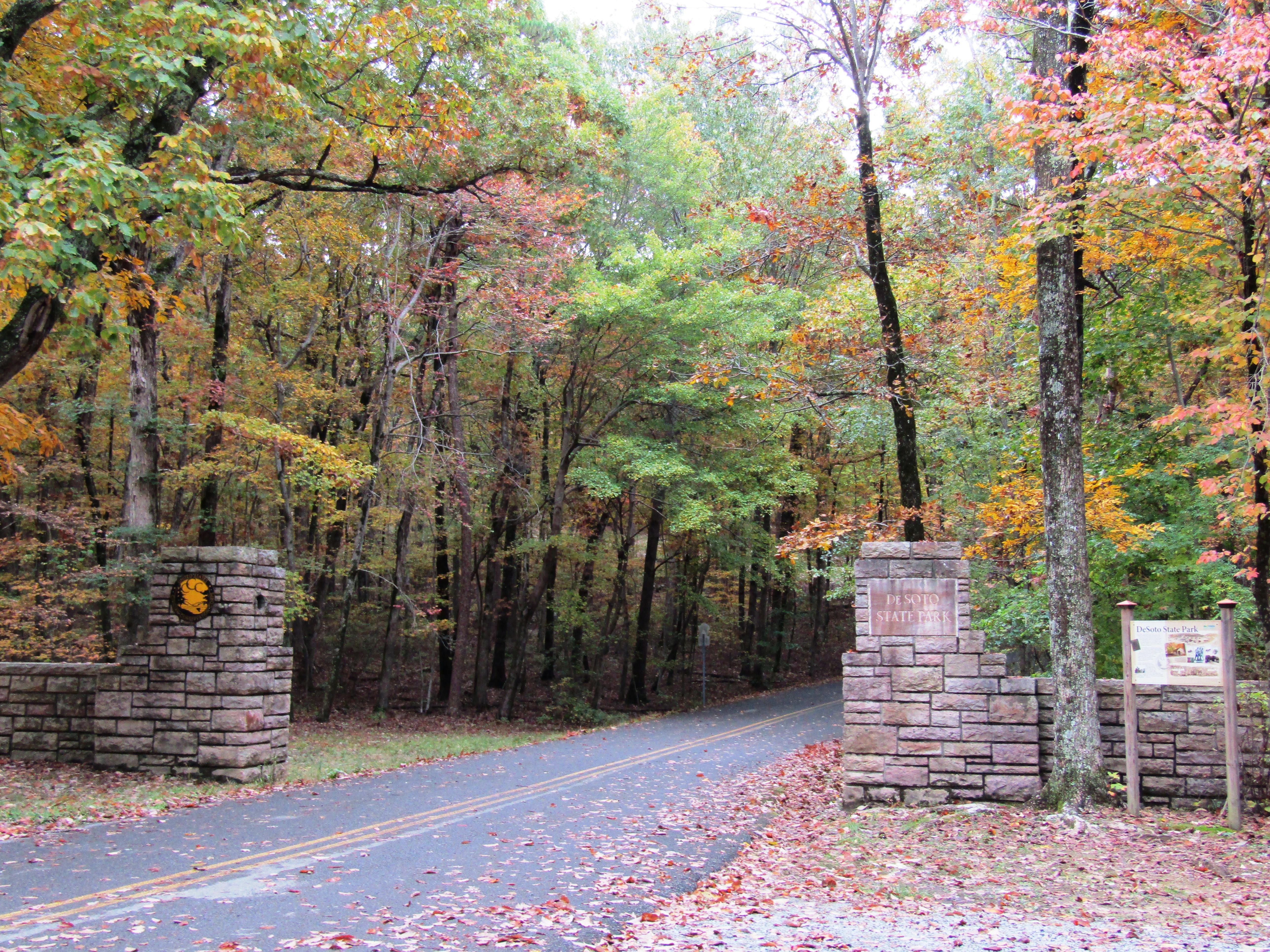 DeSoto State Park Original Entrance to the Park- Fall Color