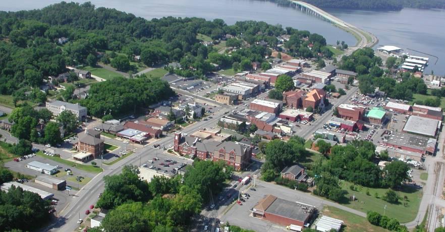 Guntersville downtown aerial photo