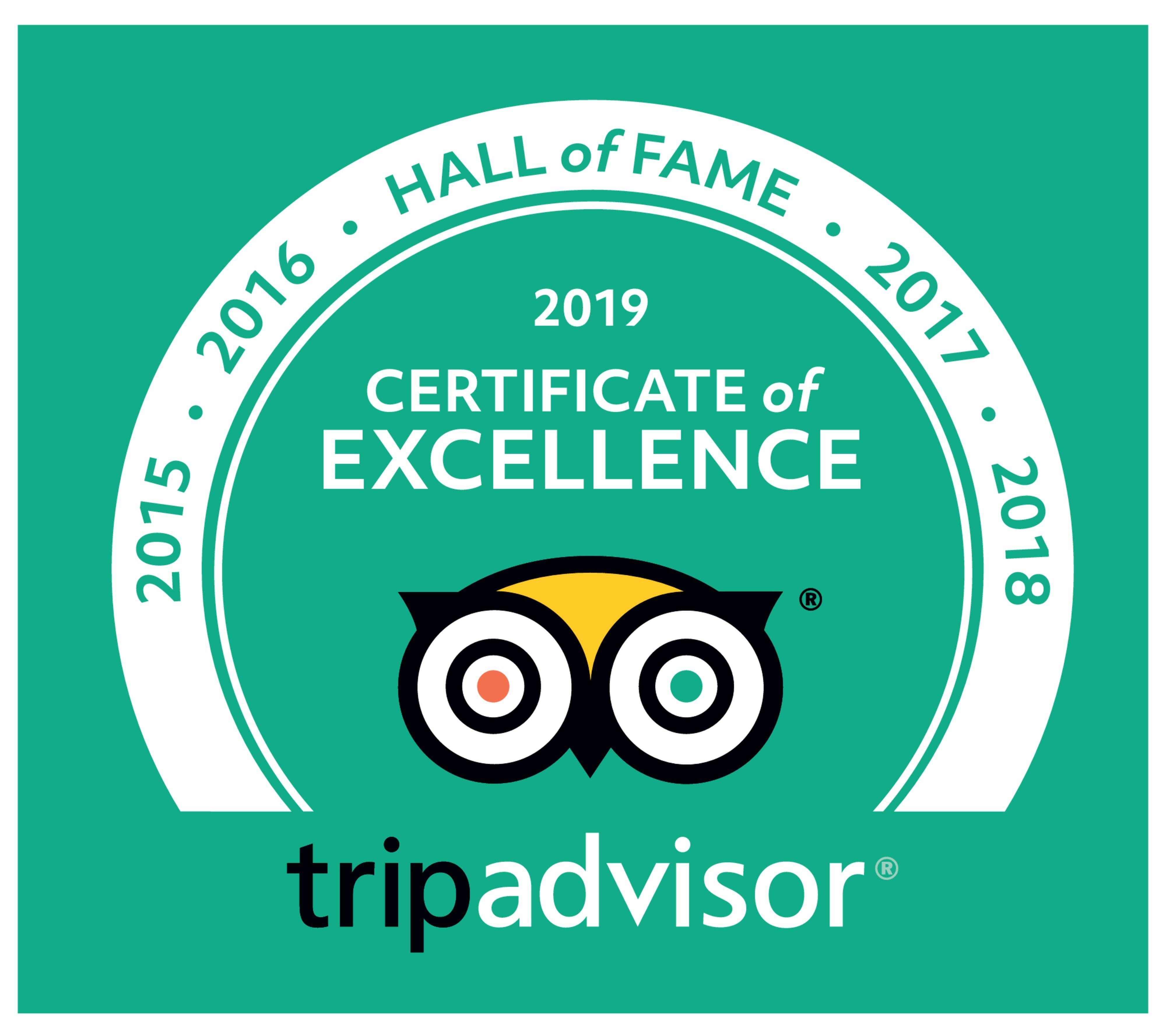 Certificate of Excellence Hall of Fame