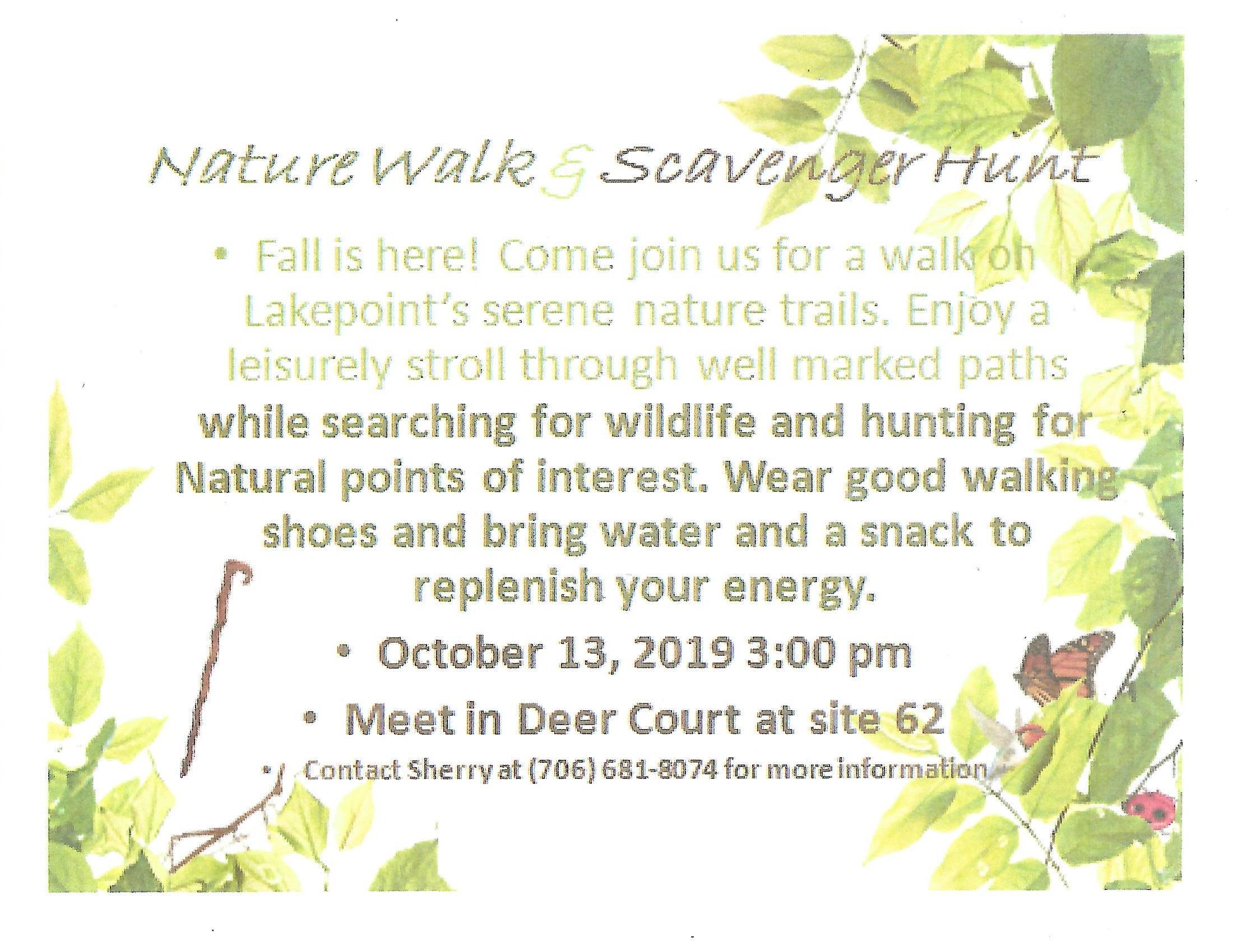 Lakepoint Nature Walk & Scavenger Hunt