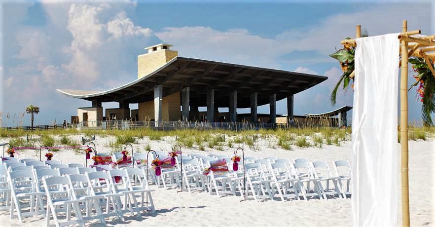 Beach Pavilion Wedding Setup