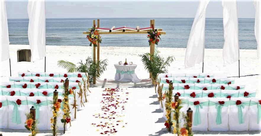 Beach Wedding Gulf View Setup