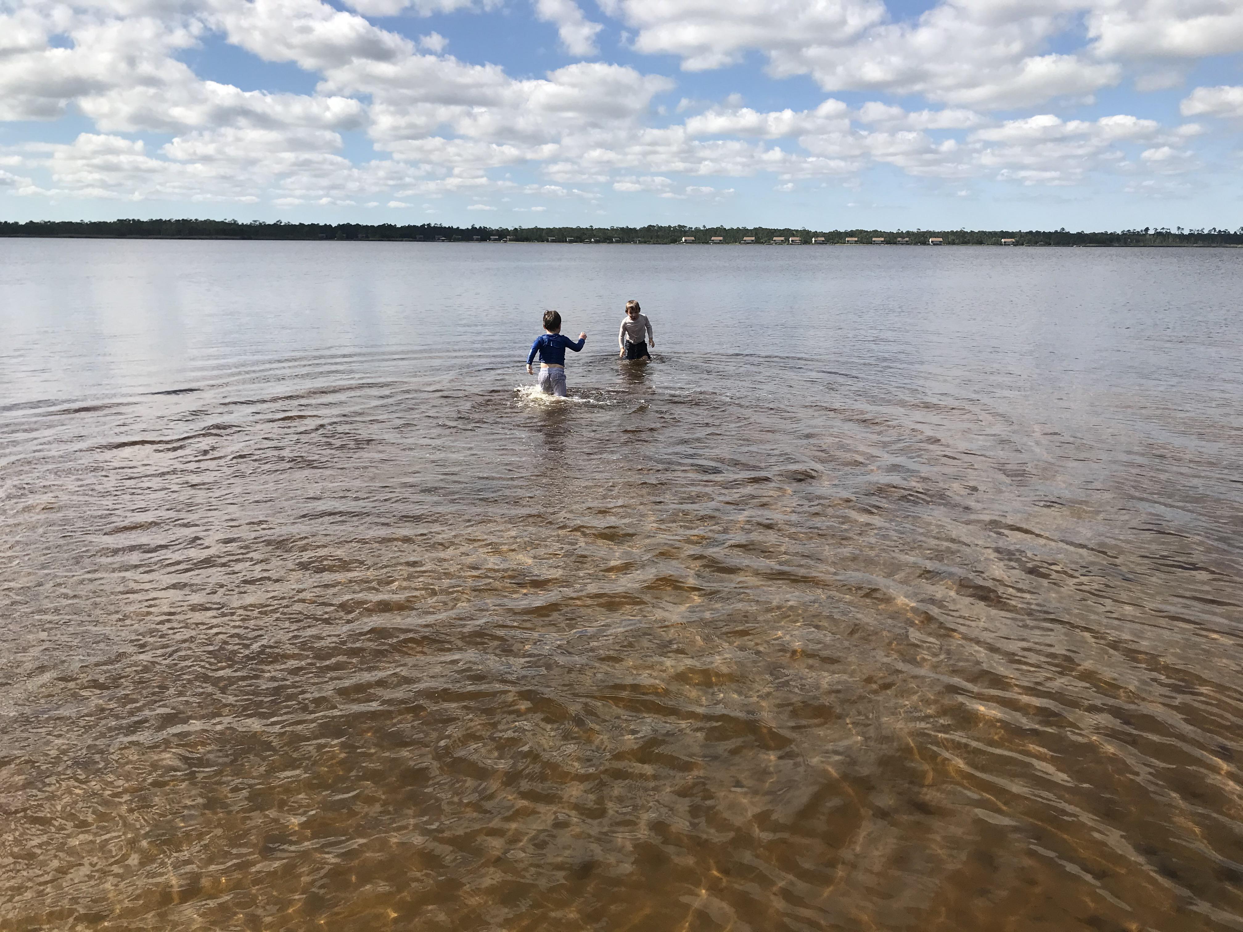 Children Play in the Water at Lake Shelby