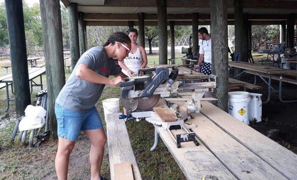 Volunteers from Tulane University Assisting with Maintenance
