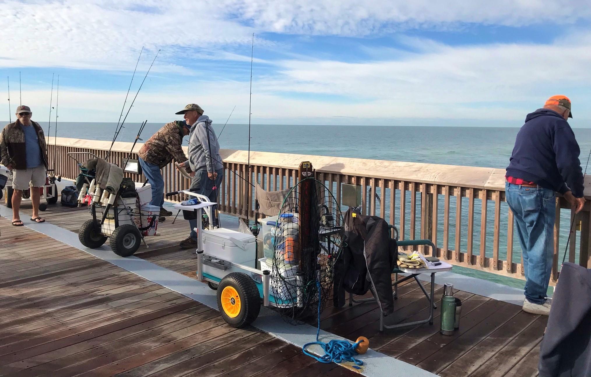 Anglers Enjoy the Pier after Reopening in January 2021