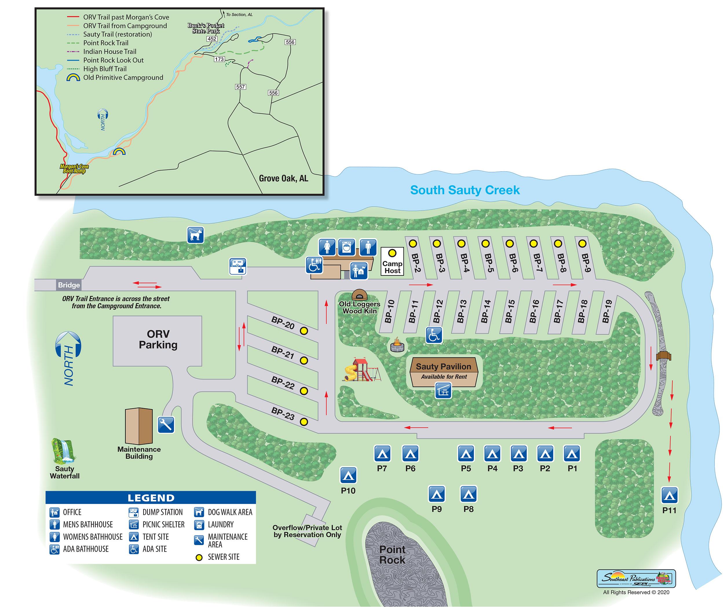 Site map for Bucks Pocket 