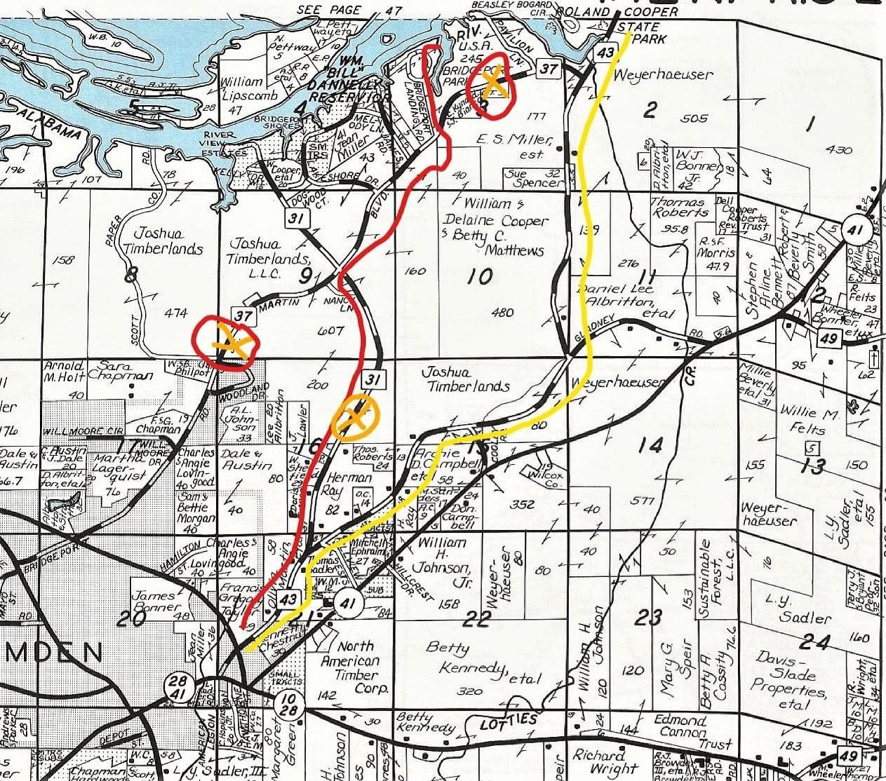 Roland Cooper State Park Detour Road Map