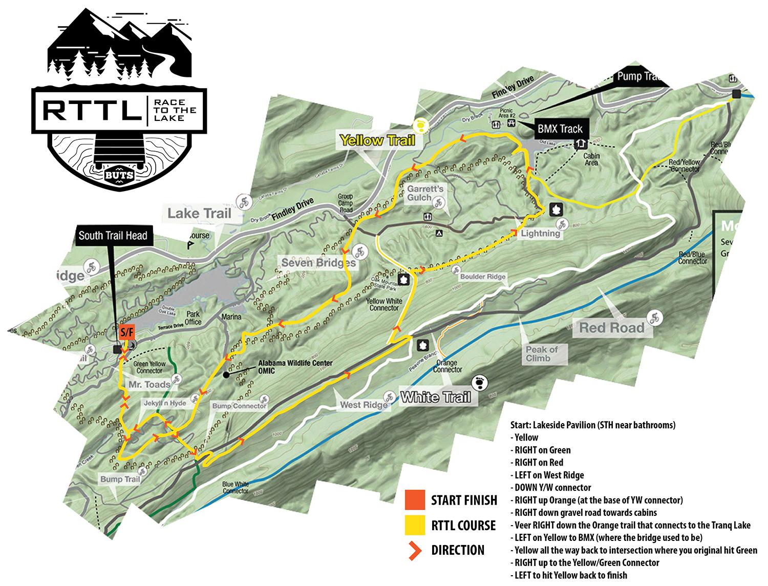 BUTS Race to the Lake Map 