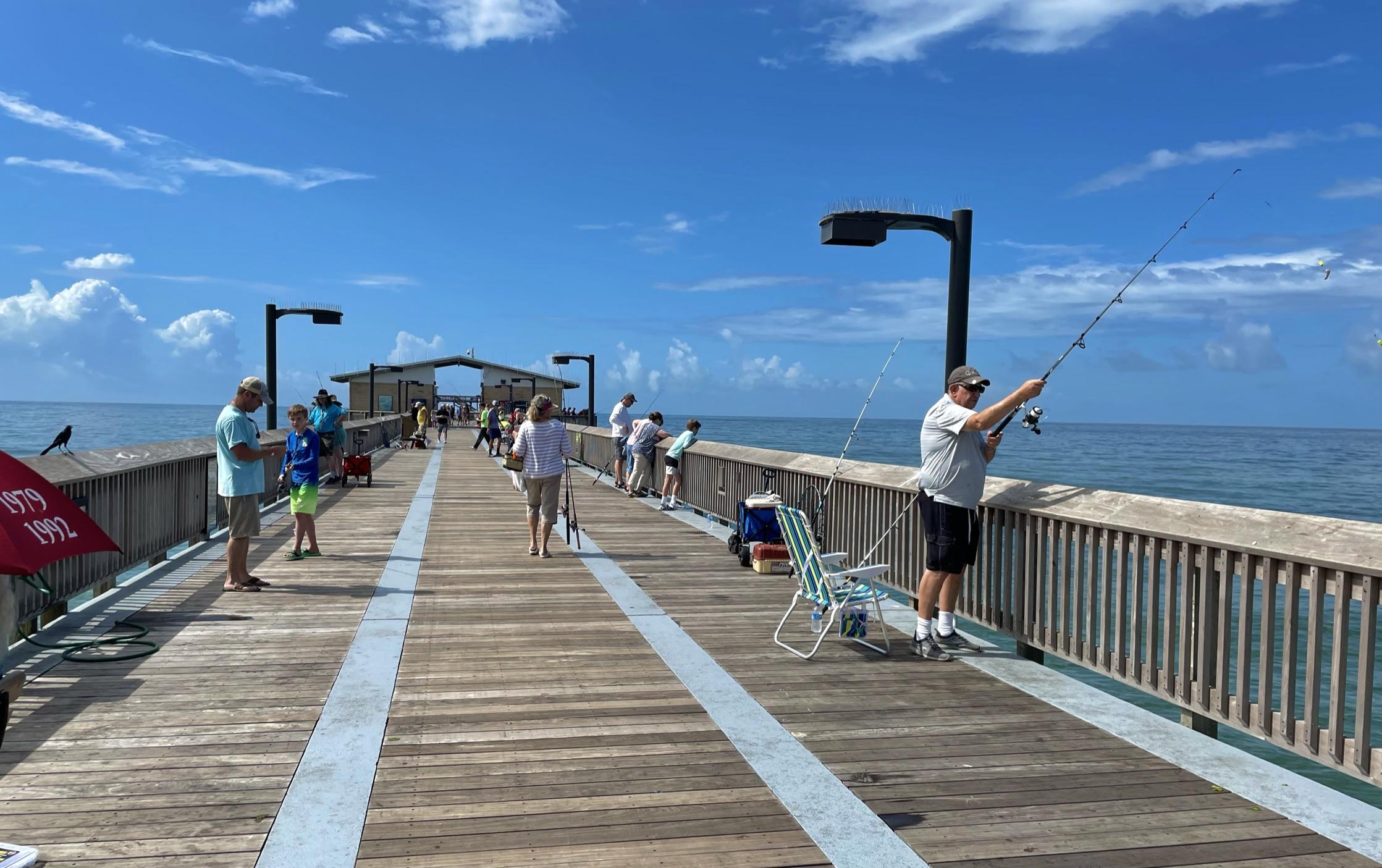 Gulf State Park Pier With Anglers 
