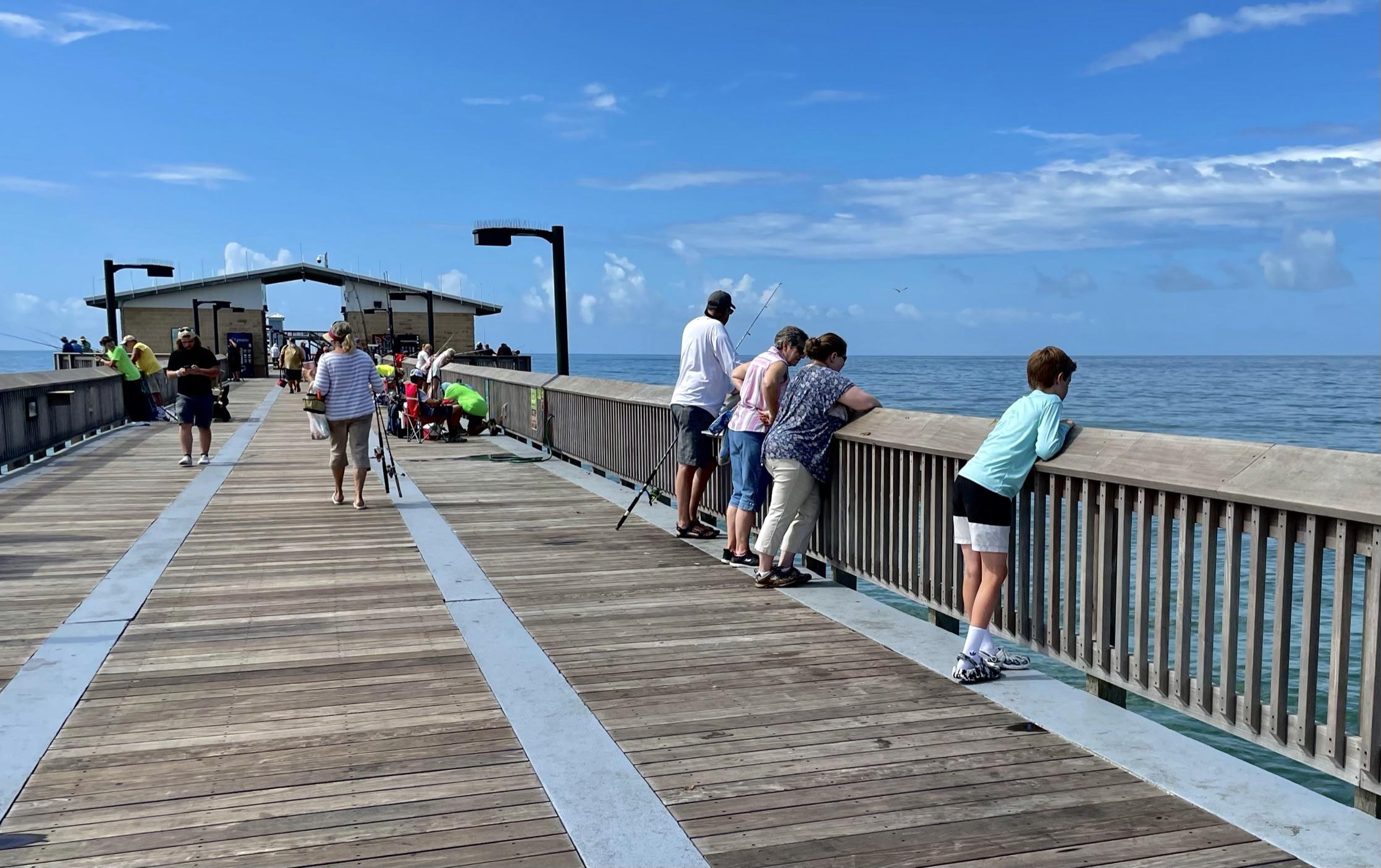 Gulf State Park Pier With Family Fishing on Pier