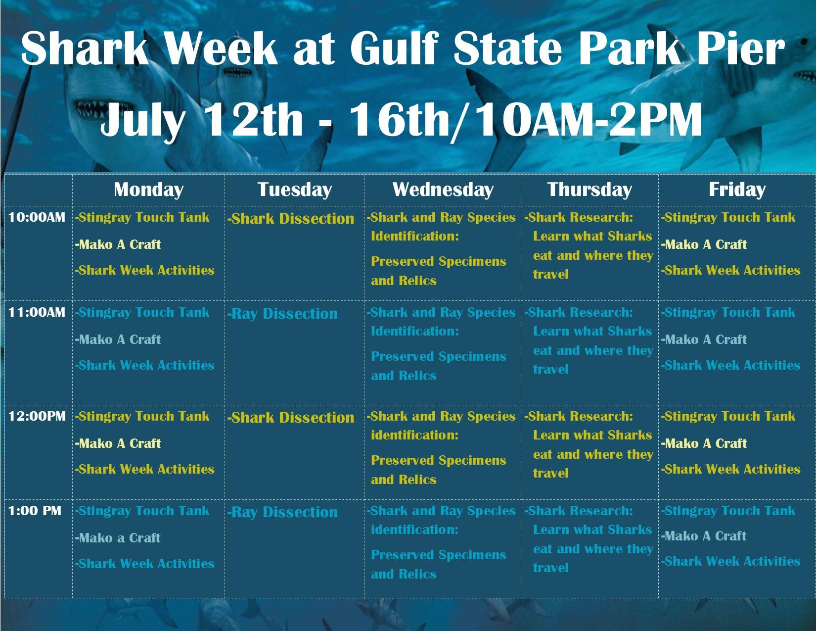 Gulf State Park Shark Week 2021 Schedule of Events