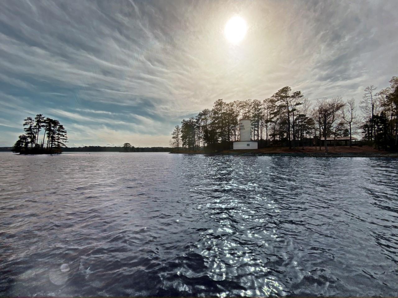 Silo from lake