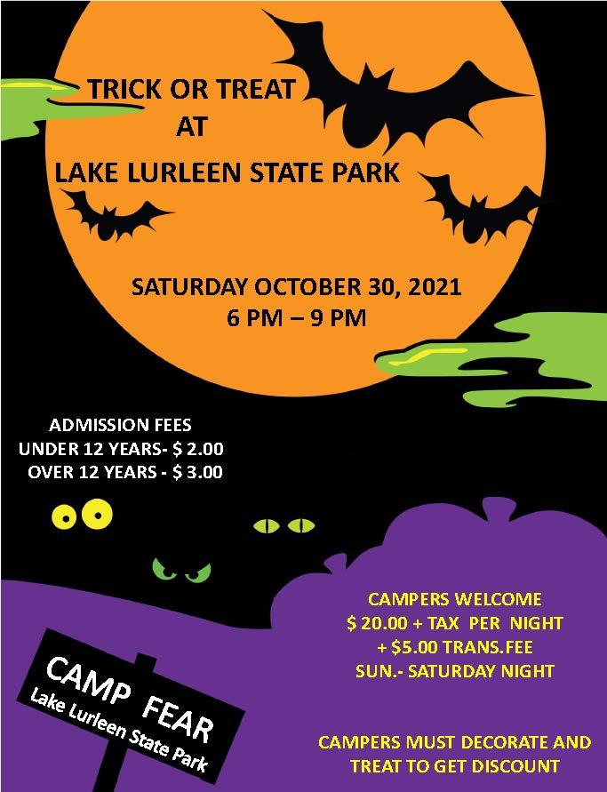 Lake Lurleen State Park Camp Fear Halloween Flyer 