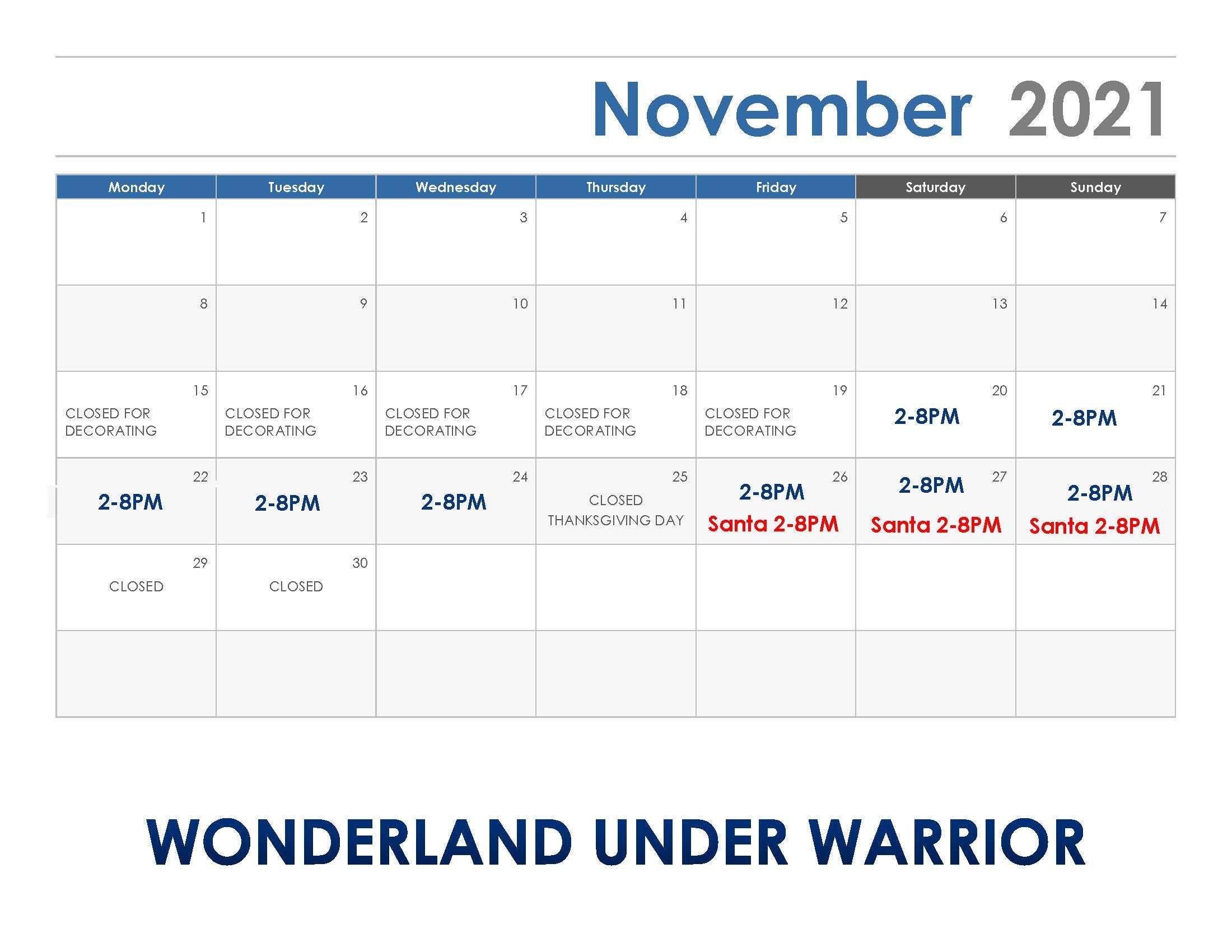 Nov Calendar