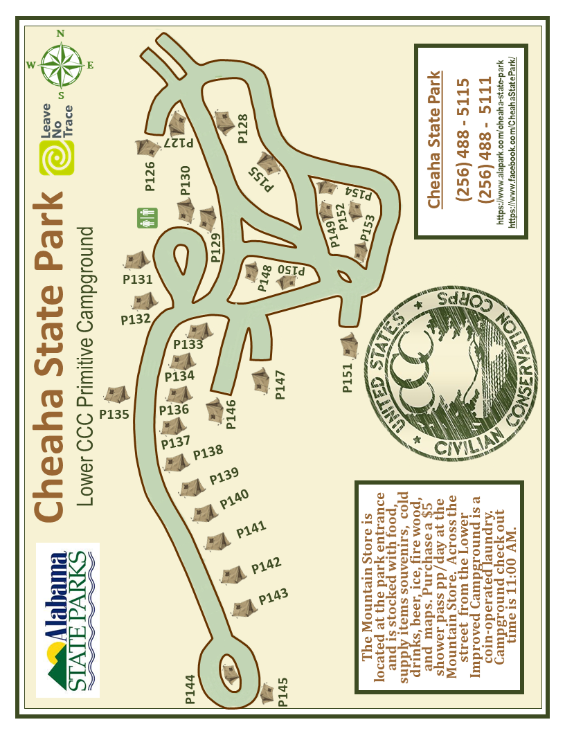 Cheaha CCC Primitive Campground Map