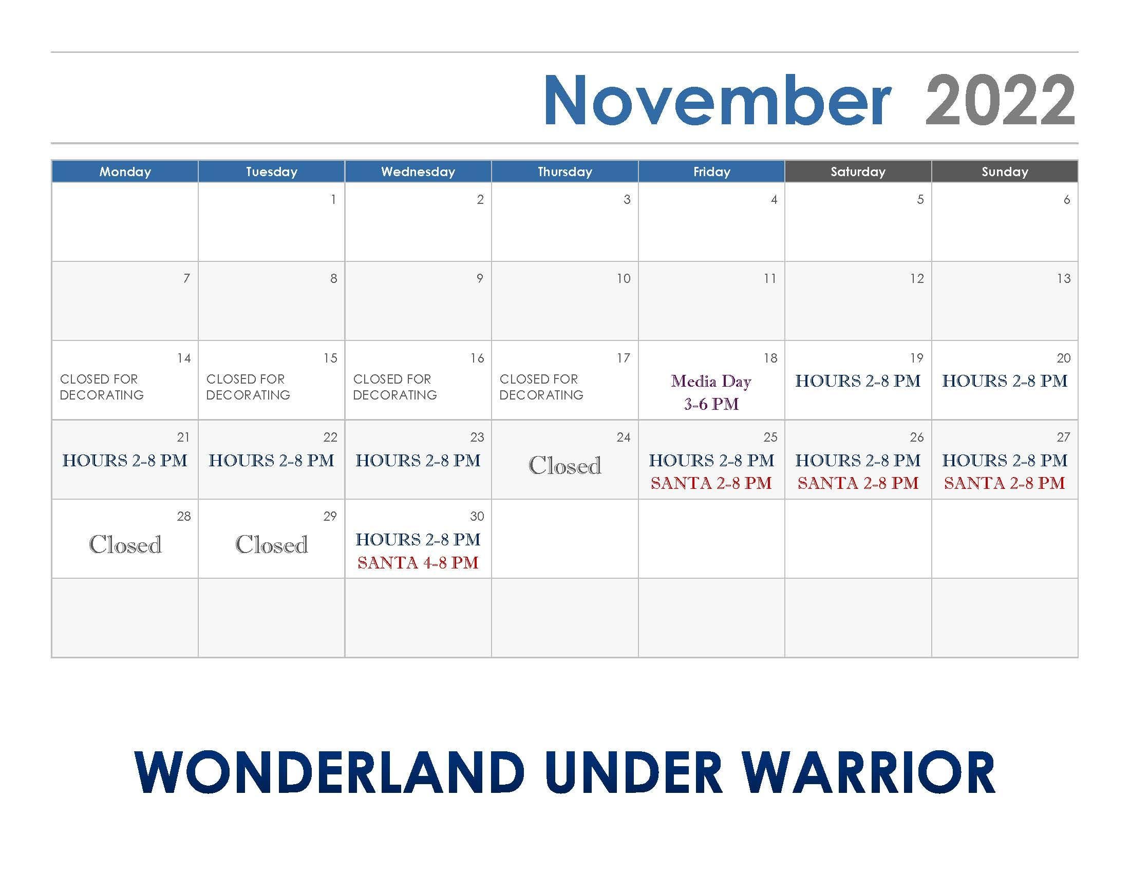 Wonderland Under Warrior November 2022