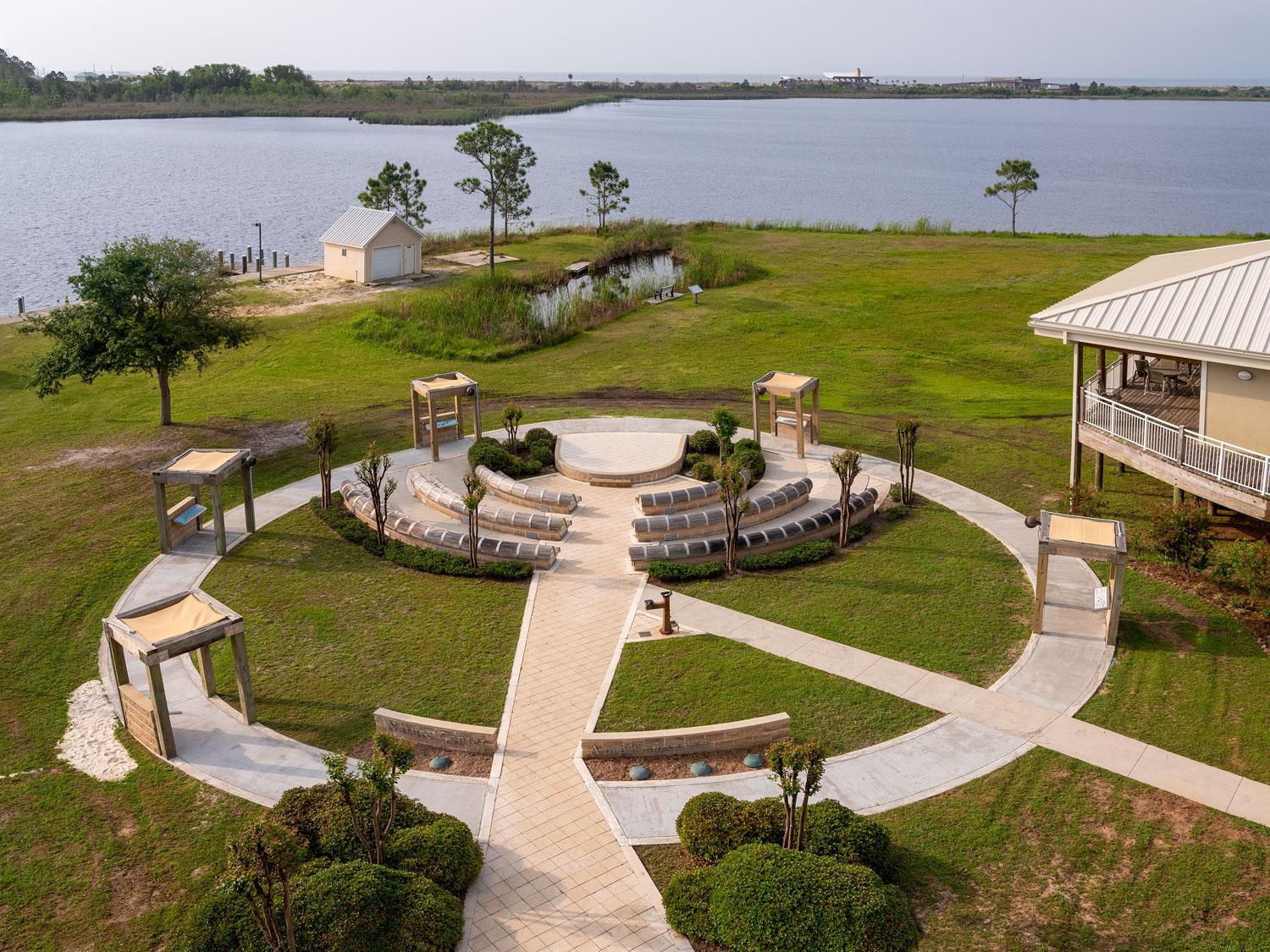 Overhead view of amphitheater