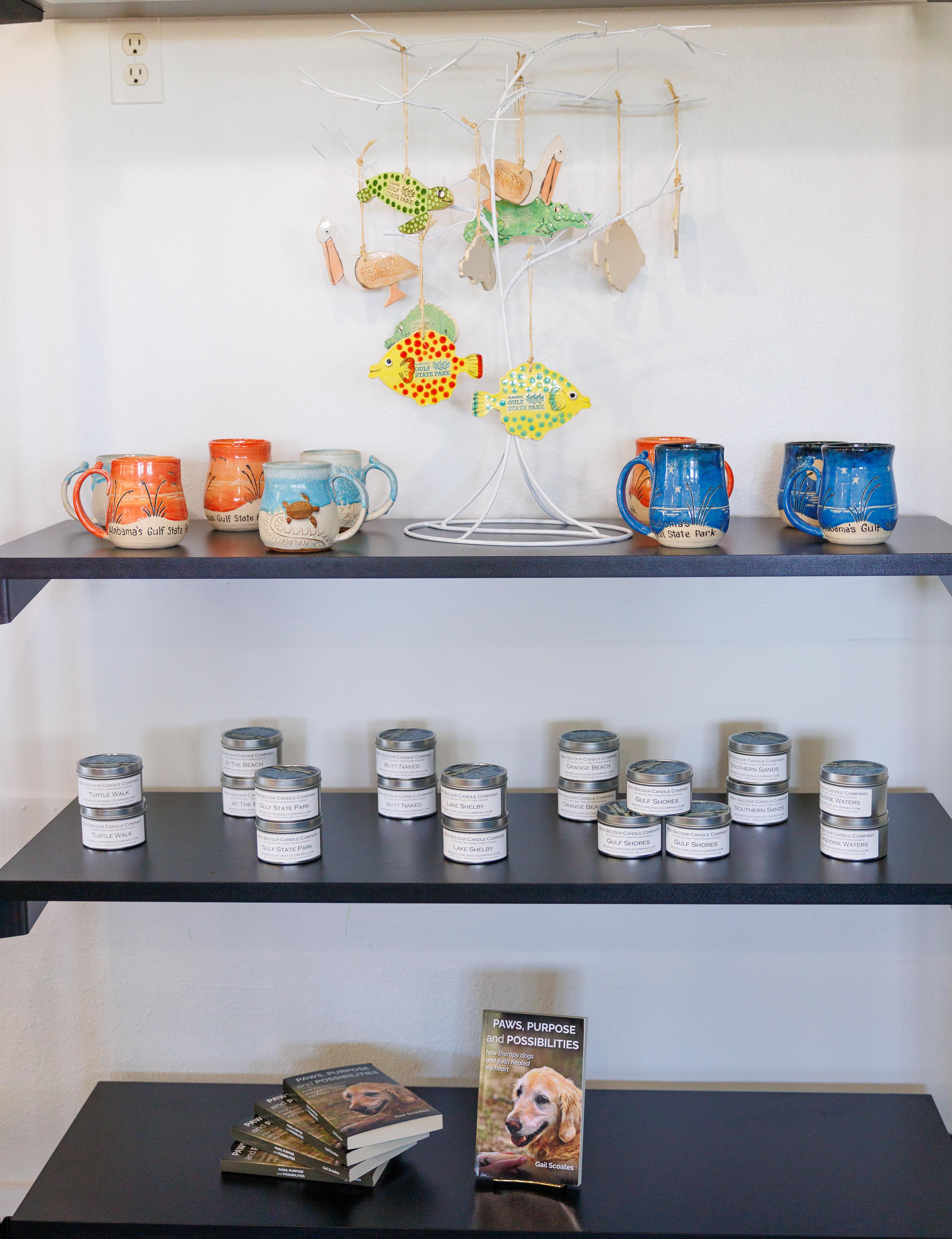 Visitor Center Mugs, Candles, and Books (wideview)