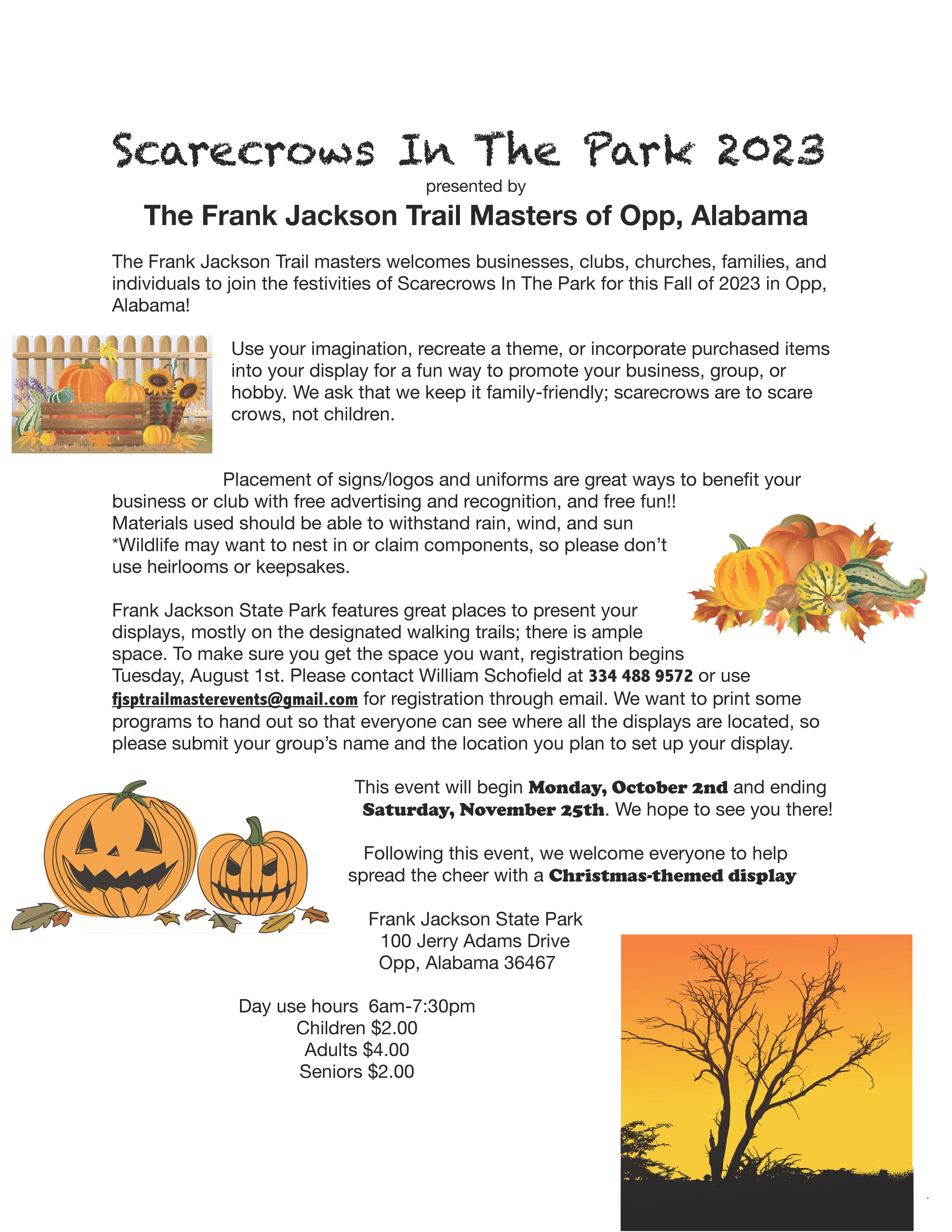 Frank Jackson State Park Annual Scarecrows in the Park