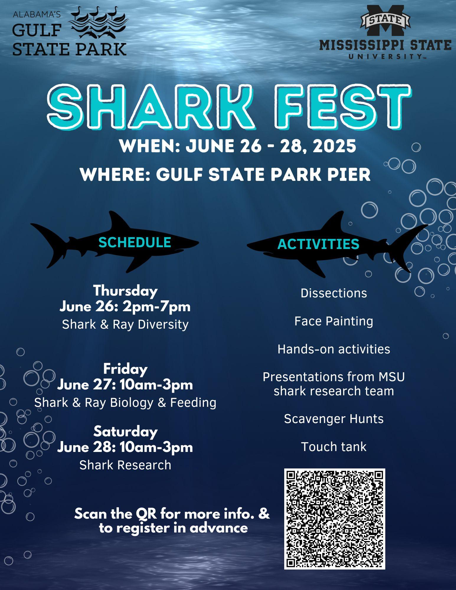 Shark Fest activity calendar