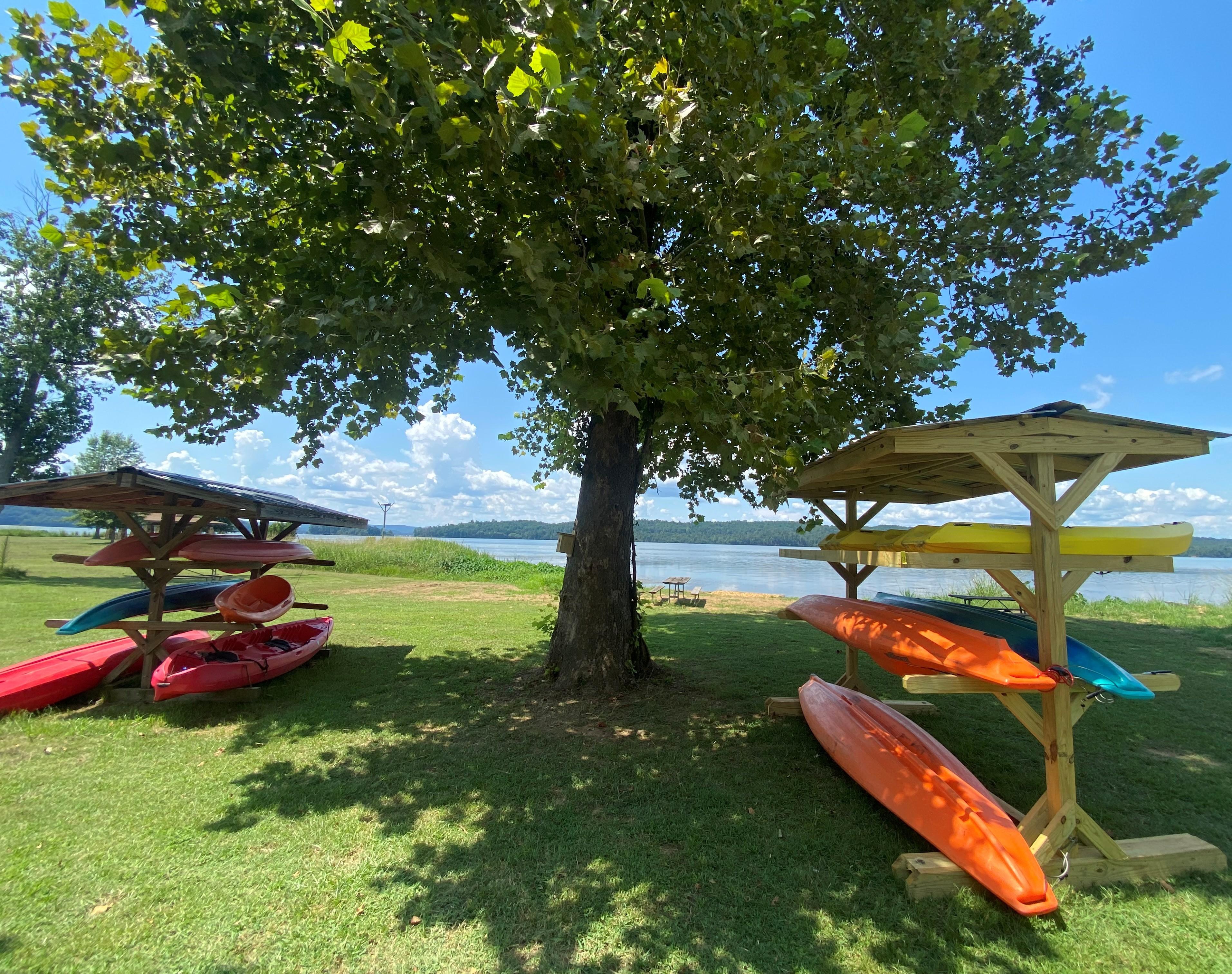 Picture of kayaks available to rent.
