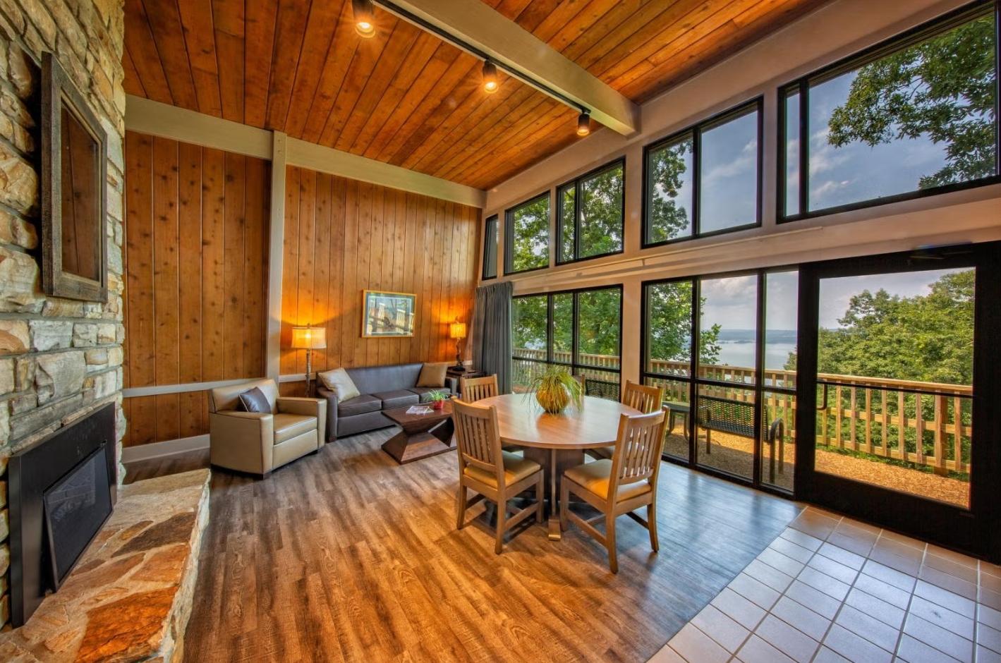 Inside view of Lake Guntersville State Park chalet